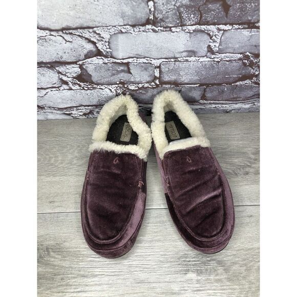 OluKai Ku'una Lanui Red Ginger Velvet Sheep Fur Slippers Women’s Sz 10M US/40EU - Picture 11 of 16